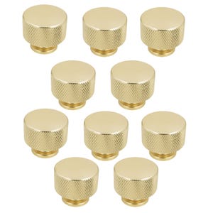 Eleganti pomelli rotondi neri per mobili in alluminio - Set da 10 per mobili e cassetti, finitura opaca, modello Seti.