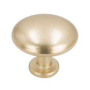 Elegante pomello rotondo per mobili color oro, in alluminio opaco, perfetto per mobili e cassetti, diametro 28 mm, altezza 24 mm.