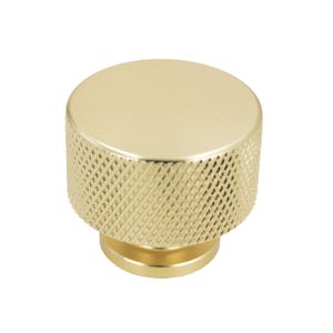 Luxurious Round Gold Aluminum Furniture Knob - Elegant Accent for Cabinets and Drawers, Gloss, Diameter 3 cm