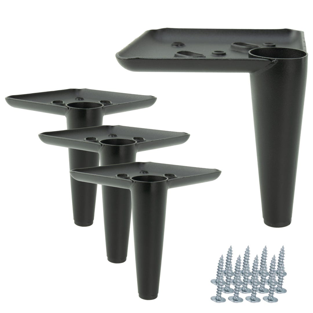4 X Furniture Leg, Pin, Matt Black, Height 10 Cm - Etsy