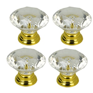 Pomelli per mobili Diamond Aurora in argento - set da 4 per uno stile glamour per i cassetti
