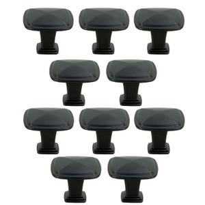 Elegant square furniture knobs - set of 10 - black, matte, aluminum accessories for cabinets and drawers
