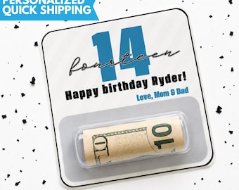 Tarjetero para dinero de cumpleaños para adolescente, regalo de cumpleaños para niño, sobre de dinero personalizado, regalo para adolescentes, tarjetero para dinero para preadolescentes, regalo de cumpleaños para mejores amigos, nietos