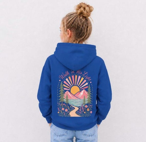 Girl Hoodie Christian Faith Design Camp Sweatshirt School Clothing Youth Spiritual Wear Daughter Gift Soft Fleece Pullover Jesus Apparel