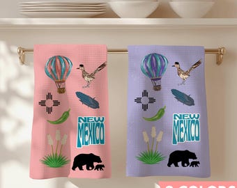 New Mexico Themed Gift Kitchen Towel Southwestern Home Housewarming Present Microfiber Tea Towel Drying Absorbent Hand Wiper Cloth State