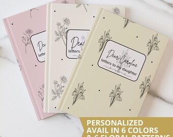 Personalized Journal Mother Daughter Gift Baby Shower Gift New Mom Gift New Parent Gift Floral Hardcover Keepsake Memory Album Custom Letter