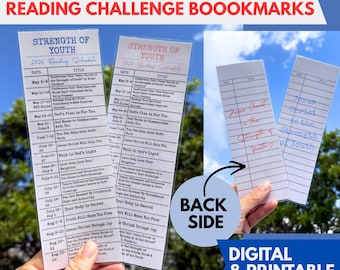 LDS Youth Worldwide Reading Challenge Bookmarks Strength of Youth Schedule 2026 Printable Bookmarks Young Women Young Men Bookmark Printable
