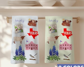 Texas Kitchen Towel Microfiber Dish Cloth Absorbent Quick Dry Tea Linen Housewarming Gift New Home Rental Decor Southwestern Lone Star