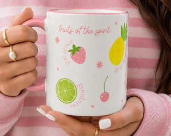 Taza de café cristiana con versículo bíblico, regalo inspirador de fe para mamá, taza de cerámica rosa, vajilla religiosa para mujer, regalo para abuela, taza de té espiritual