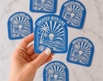 Pegatinas de fe con temática oceánica, pegatinas de amor cristiano, vinilo resistente al agua, diseño de puesta de sol azul, regalo para adolescentes, decoración para botellas de agua y portátiles.