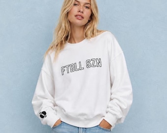 Sudadera de fútbol bordada para mujer, jersey de cuello redondo para adolescentes, espíritu escolar, atuendo para el día del partido, suéter deportivo informal de algodón polar para la temporada