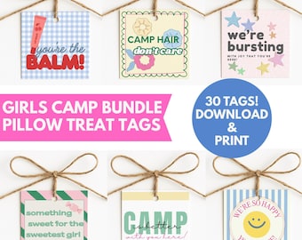 Étiquette de camp pour filles jeunes femmes cadeau imprimable Lds Yw idée Tuck in Treat étiquette oreiller Surprise note heure du coucher activité des jeunes faveur de la nuit
