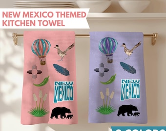 Asciugamano da cucina a tema New Mexico, regalo per la casa in stile sud-occidentale, regalo per l'inaugurazione della casa, strofinaccio in microfibra, asciugamano assorbente, panno per le mani, stato