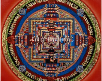 カーラチャクラ曼荼羅タンカ｜時の輪 チベット美術作品｜平和、瞑想