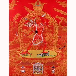 Vajrayogini Thangka Print | Ugra Tara | The Wisdom Dakini | High Quality Canvas Print | Spiritual Art For Your Meditational Practice