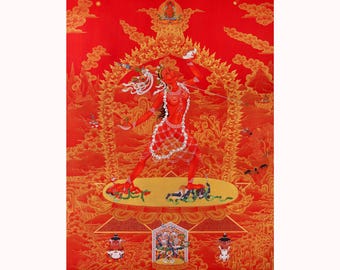 Vajrayogini Thangka Print | Ugra Tara | The Wisdom Dakini | High Quality Canvas Print | Spiritual Art For Your Meditational Practice