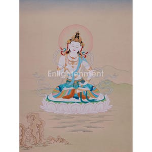 Tibetan Buddhist Vajrasattva Thangka | Hand-Painted Dorje Sempa | Spiritual Purification | Meditation & Spiritual Decor |Traditional Artwork
