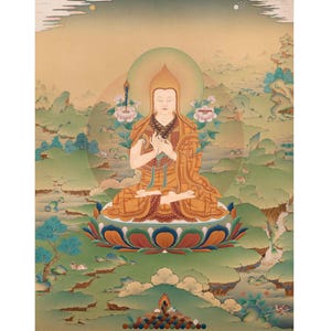 Je Tsongkhapa Thangka Print | High Quality Giclee Canvas Print | Tibetan Buddhist Master Spiritual Gifts | Buddhist Traditional Wall Decor