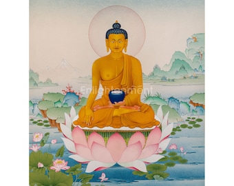 タンカペイント　釈迦牟尼仏陀 タンカのポスタ - シャカムニ・ブッダ(釈迦牟尼 仏陀) の通販