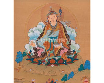 Tantric Guru Padmasambhava | Hand-Painted Guru Rinpoche | Spiritual Teacher | Second Buddha | Wisdom and Transformation | Vajrayana Buddhism