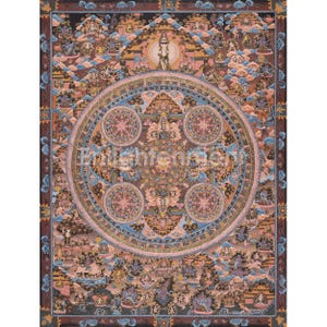 Shakyamuni Buddha Mandala Artwork | Traditional Tibetan Thangka Painting with 24K Gold | Sacred Art for Meditation, Wisdom & Enlightenment