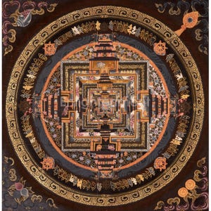 Wheel of Time, Kalachakra Mandala | Hand-Painted Tibetan Art | Symbol of Enlightenment and Transformation | Spiritual Artwork | Wall Hanging