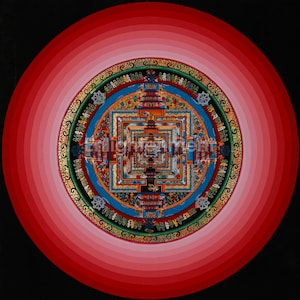 Buddhist Mandala of Kalachakra Thangka | Hand-Painted Tibetan Wheel of Time Mandala | Sacred Art for Meditation, Healing and Home Decor