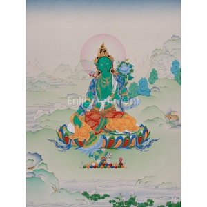 Spiritual Bodhisattva Green Tara Thanka | Mother of Liberation | Arya Tara Painting | Protection Deity | Traditional Art | Karma Gadri Style
