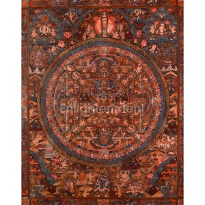 Handmade Buddha Mandala Painting | Tibetan Mandala Thangka | Sacred Vajrayana Buddhist Art | Meditation Altar | Spiritual Home & Wall Decor