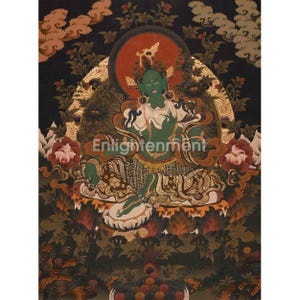 25 Inch Green Tara Painting | Sacred Tibetan Goddess Tara | Hand-Painted Arya Tara Thangka | Mother of Liberation | Female Buddhist Deity