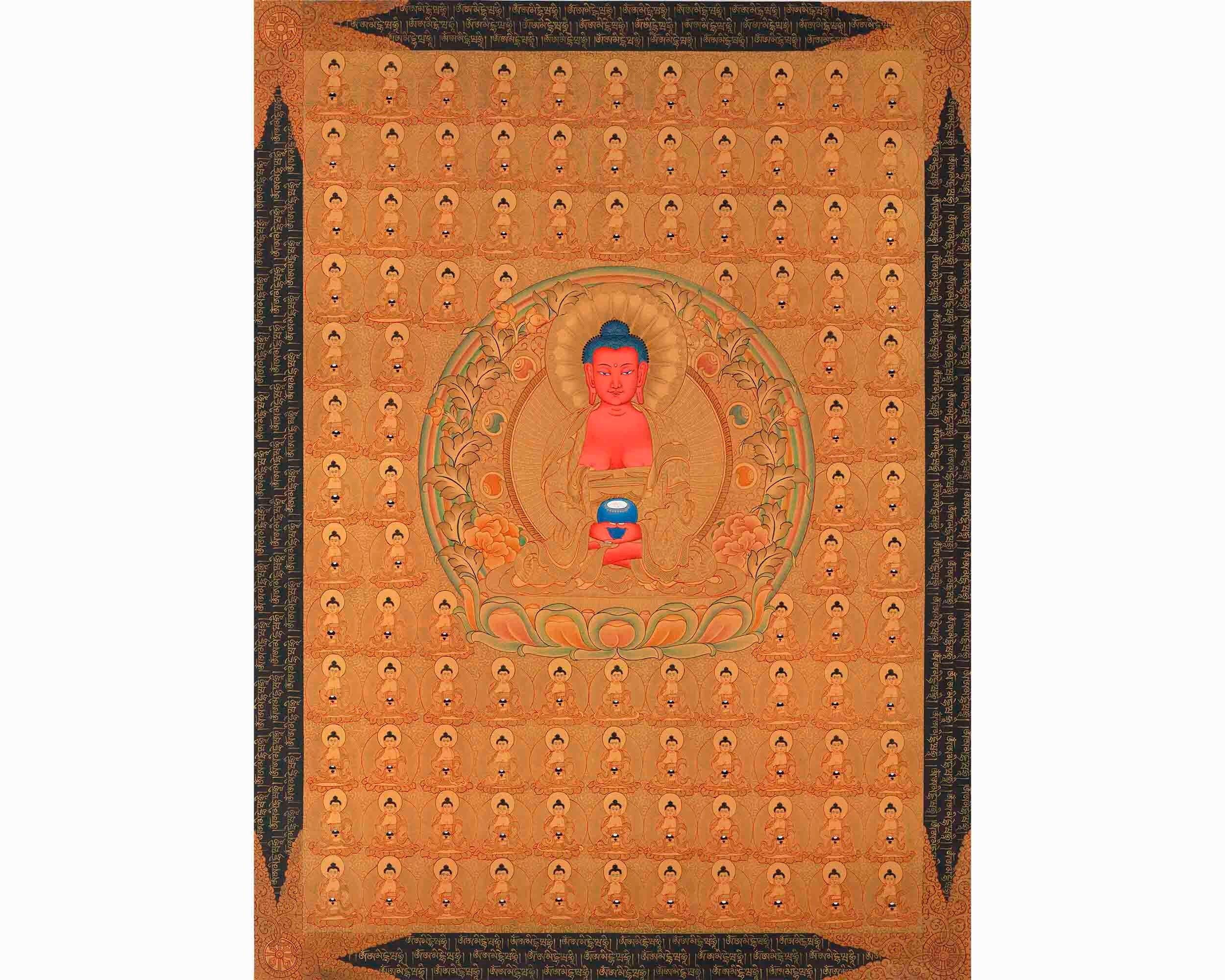 Buddha Thangka Print | Digital Printing | Tibetan Traditional Painting | Religious Buddhist Artifacts | Wall Hanging Decors | Buddhist Gifts