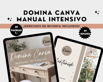 Domina Canva Manual Intensivo Español, Derechos de Reventa, PLR, MRR, DYF ebook, Plantilla Canva, Marketing Digital, Guia Paso a Paso