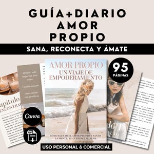 Self Love Guide Editable Canva Life Coaching Training Wellness Wellbeing Coach Mental Health Blogger Digital Product in Spanish