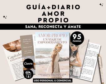 Amor Propio Guía en Español Producto Digital Coaching Canva Entrenamiento de Vida Wellness Bienestar Coach Salud Mental Blogger
