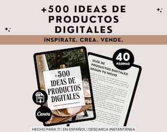 500 Ideas De Productos Digitales en Español Recursos Digitales Plantilla Canva Dinero Extra Trabajo Freelance Spanish Ingresos Pasivos