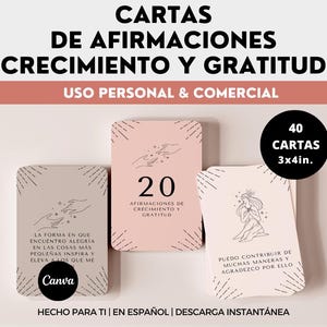 Gratitude Cards Positive Affirmation Cards Printable Manifestation Deck Affirmation Cards in Spanish Editable Instant Dowload