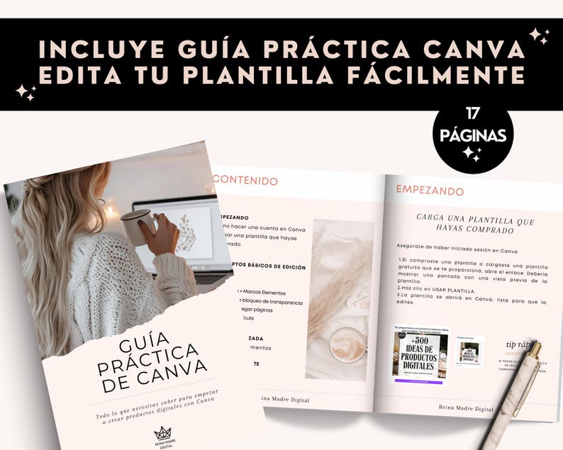 Mompreneur Planner Working Mom Journal Canva Business Guide Busy Mum Digital Journal Goal Setting Printable Instant Download Work in Spanish image 5