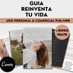 Reinventa tu Vida, Derechos de reventa, Mentalidad para el éxito, emprendedores, Mujeres, PLR, Plantilla Canva, editable, en Español
