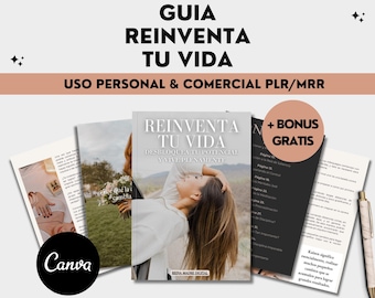 Reinvent Your Life, Master Resell Rights, Mindset for Success, Entrepreneur eBook, Women, PLR, Canva Template, Editable, in Spanish