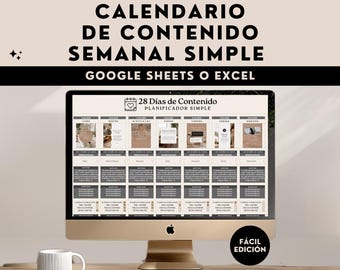 Social Media Planner Google Docs Content Planner Social Media Calendar Tik Tok Instagram Excel Google Sheets Strategy Posts in Spanish