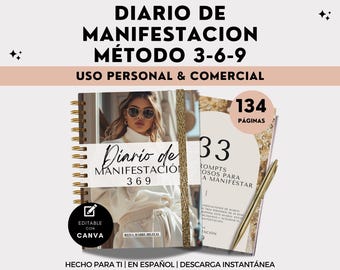 369 Manifestation Journal Law of Attraction Gratitude Planner Dream Board Affirmations Vision Board 3 6 9 Money PDF 2026 in Spanish