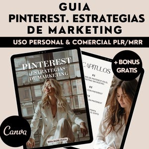 Pinterest Guide, Faceless, Pins, Marketing Strategies, Pinterest Marketing, Passive Income, PLR, Done-for-You, eBook in Spanish