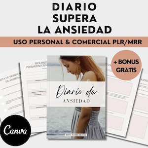 Diario de ansiedad imprimible Planificador digital de salud mental Bienestar  diario para terapia libro de trabajo de ansiedad en español