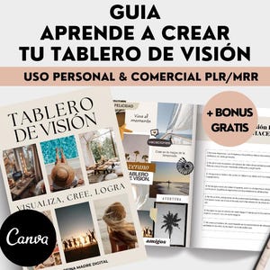 Vision Board 2025 Law of Attraction Dream Map Editable Templates Digital Dream Board Manifestation New Year Resolution Guide in Spanish