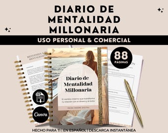 Millionaire Mindset Planner Financial Rich Freedom Workbook Abundance Journal Money Manifestation Wealth Canva Mentalidad Millonaria Español