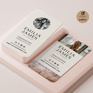 9 sjablonen voor visitekaartjes voor vrouwelijke ondernemers Persoonlijk kaartje voor managers Visitekaartje bewerkbaar met Canva