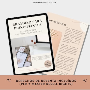 Branding para principiantes con derechos de reventa editable con Canva Workbook Planner Lead Magnet PLR MRR Marketing Español imagen 3