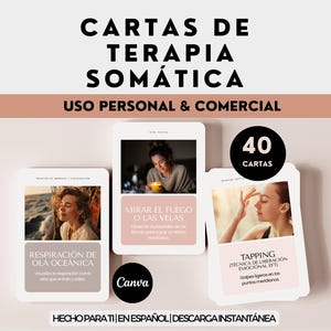 Cartas de Terapia Somatica Editables Tecnica de Grounding Imprimibles Técnicas de Anclaje Visualización Canva en Español
