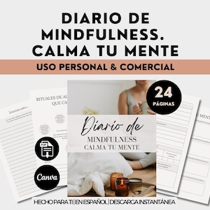 Diario de Mindfulness Ejercicios Planificador Atencion Plena Workbook de Mindfulness Meditation Agenda Bienestar en Español