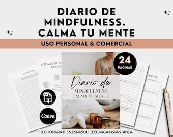 Diario de Mindfulness Ejercicios Planificador Atencion Plena Workbook de Mindfulness Meditation Agenda Bienestar en Español